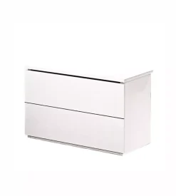 Comodino 2 cassetti "giotto" bianco fiammato 49x38x41 cm