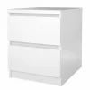 Comodino 2 cassetti "naia" bianco lucido 40,4x50x49,5 cm