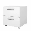 Comodino 2 cassetti "pepe" bianco 40x40,2x42,3 cm
