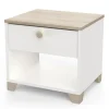 Comodino 1 cassetto "izzy" quercia e bianco opaco 43,2x36,2x39,7 cm