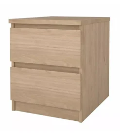 Comodino "naia" con 2 cassetti colore legno, 40,4x50x49,5 cm