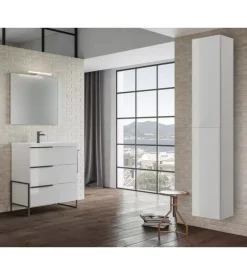Composizione bagno "febe" bianco lucido 82x48x195 cm