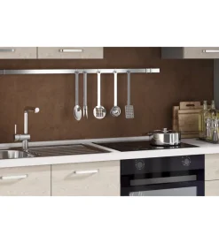 Composizione cucina completa ares con lavello a destra e piano cottura ad induzione, 255x60x216 cm