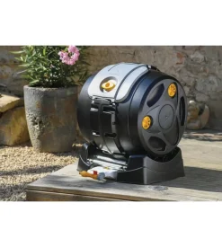 Compostiera da esterno g.f "easy mix composter" 2 in 1 in plastica riciclata, 60x50x65 cm