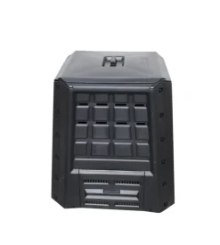 Compostiera da giardino 380 litri in polipropilene nero, 80x80x82 cm
