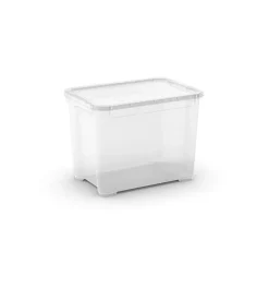 Contenitore con coperchio trasparente "tbox s" in plastica 38,4x26,8x28,3 cm