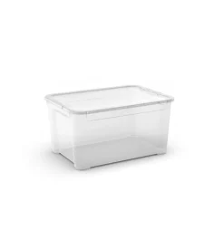 Contenitore con coperchio trasparente keter "tbox l" in plastica 47 lt 55,6x39,1x28,3 cm
