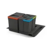 Contenitori per raccolta differenziata 12l+7l+7l modulo 60 cm, emuca