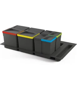 Contenitori per raccolta differenziata 12l+12l+6l+6l per modulo 90 cm, emuca