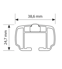 Coppia barre portatutto in alluminio helio - xl - 140 cm  n15077