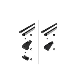 Coppia barre portatutto in acciaio sezione quadra - s - 108 cm  n15019