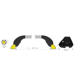 Coppia barre portatutto in alluminio yuro - s - 108 cm  n15044