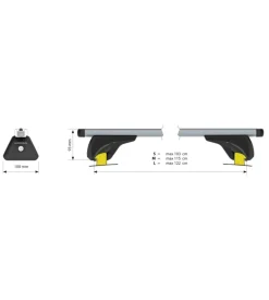Coppia barre portatutto in alluminio nowa - s - 108 cm  n15064