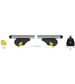 Coppia barre portatutto in alluminio rail pro - l - 127 cm  n15036