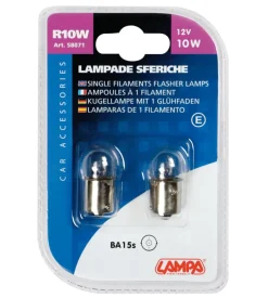 Coppia lampade sfera 12v 10w ba15s  58071