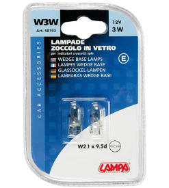 Coppia lampade zoccolo vetro 3w t10  58103