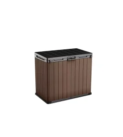 Copribidone o portattrezzi keter "store it out darwin" in resina marrone 141x82x120 cm