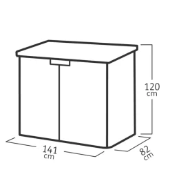 Copribidone o portattrezzi keter "store it out darwin" in resina marrone 141x82x120 cm