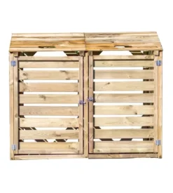 Copribidoni spazzatura habrita "cp 15090" in pino silvestre 150x90x120 cm