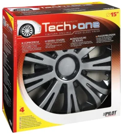 Copricerchi per auto "avera" silver & black - ø 15" pilot  31617
