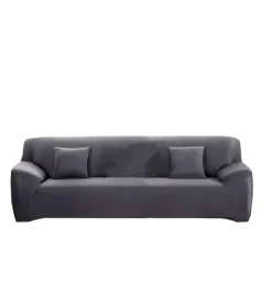 Copridivano 4 posti elasticizzato grigio, 235-300 cm