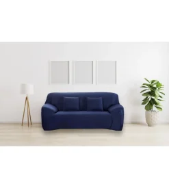 Copridivano 2 posti elasticizzato blu, 145-185 cm