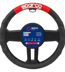 Coprivolante universale per auto sparco nero e rosso