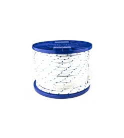 Corda in poliestere  ø 12 mm. bianco/blu 40 mt.