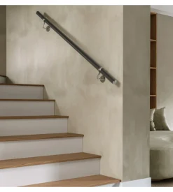 Corrimano in kit metal expert "e0990m" in ferro tondo colore nero opaco 1,5 m