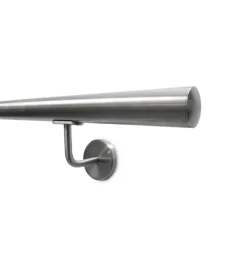 Corrimano tondo in acciaio inox aisi 304 satinato da 3 metri - kit completo con ancoraggio