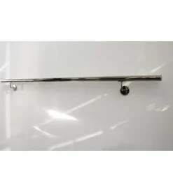 Corrimano tondo in acciaio inox aisi 316 lucido da 2 metri - kit completo con ancoraggio