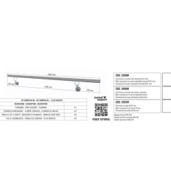 Corrimano tondo in acciaio inox aisi 316 lucido da 2 metri - kit completo con ancoraggio