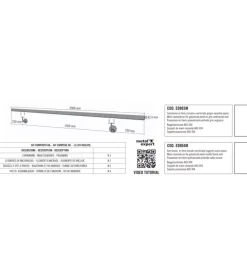 Corrimano tondo in ferro zincato grigio antracite da 2 metri - kit completo con ancoraggio