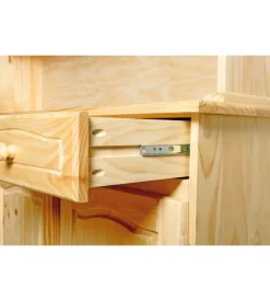 Credenza 2 ante + 3 cassetti in pino massello finitura naturale.