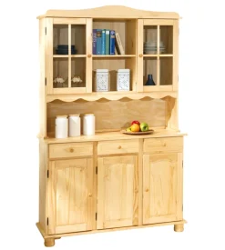 Credenza 2 ante + 3 cassetti in pino massello finitura naturale.