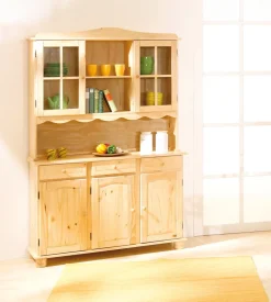 Credenza 2 ante + 3 cassetti in pino massello finitura naturale.