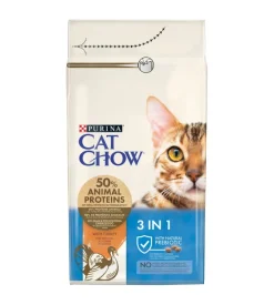Crocchette per gatto adulto "cat chow 3in1" al tacchino, 1,5 kg - purina