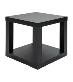 Cubo multifunzione tavolino e comodino in mdf e pvc nero 40x40x38 cm