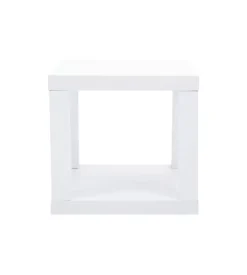 Cubo multifunzione tavolino e comodino in mdf e pvc bianco 40x40x38 cm