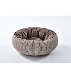 Cuccia aperta per gatti e cani di taglia piccola keter "cozy" in resina beige 55x54x19 cm