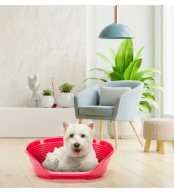 Cuccia da interno per cani e gatti "siesta deluxe 4" bordeaux, 61,5x45x21,5 cm - ferplast