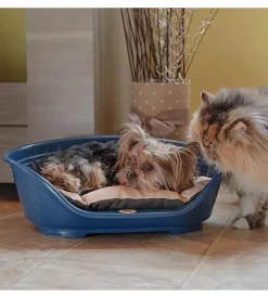 Cuccia da interno per cani e gatti "siesta deluxe 2" blu, 49x36x17,5 cm - ferplast