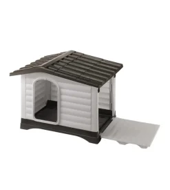Cuccia per cani da esterno ferplast "dogvilla 70" con parete ribaltabile in resina grigio 73x59x53 cm