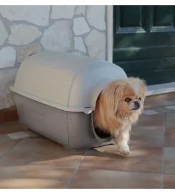 Cuccia per cani da esterno ferplast "kenny mini" in resina grigio 40x66x40 cm