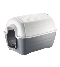 Cuccia per cani da esterno ferplast "kenny 01" in resina grigio 50x78x50 cm