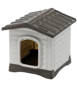 Cuccia per cani da esterno ferplast "dogvilla 50" in resina grigio 43x48x44 cm