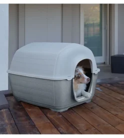 Cuccia per cani da esterno ferplast "kenny 03" in resina grigio 60x89x60 cm