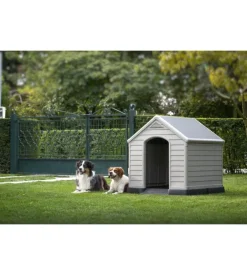 Cuccia per cani da esterno keter "dog house" in polipropilene beige 99x95x99 cm