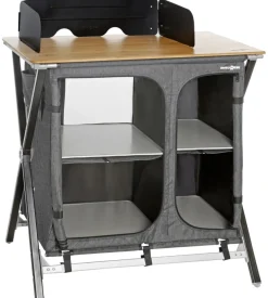 Cucina da campeggio pieghevole brunner "mercury cross cooker hwt sq" in alluminio e poliestere grigio 2 scomparti 92x49x90 cm