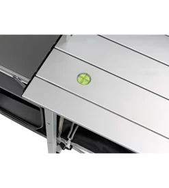 Cucina da campeggio pieghevole brunner "snack square" in alluminio e poliestere nero 2 scomparti 120x52x90/109 cm